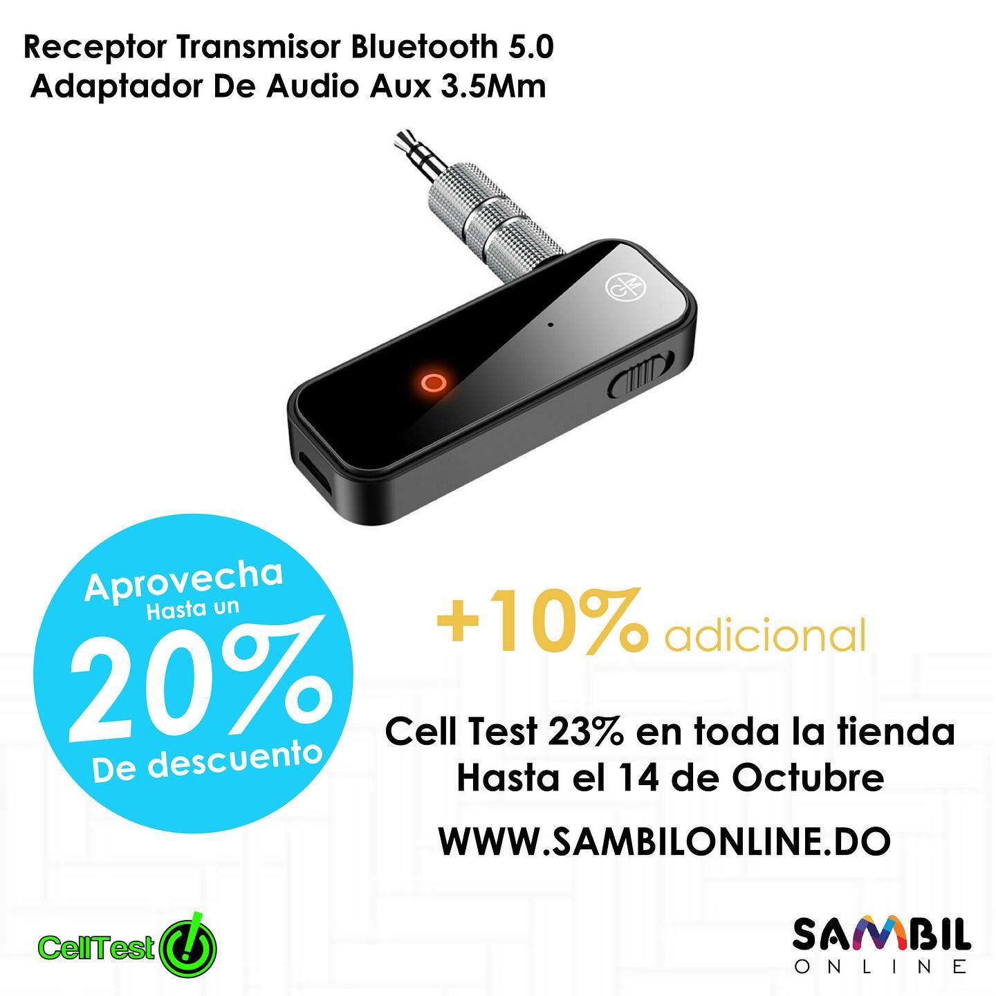 Receptor transmisor Bluetooth 5.0 adatador de audio Auux 3.5 Mm